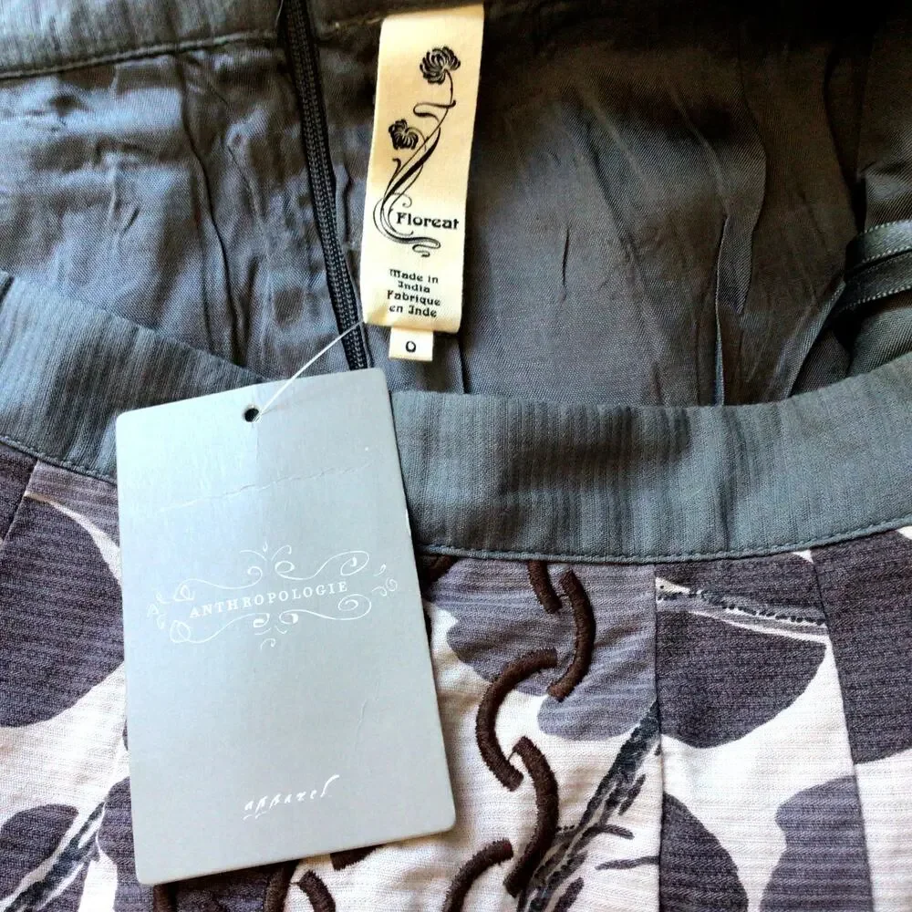 Antropologie Floreat Glowing Leaf Skirt NWT Sz 0